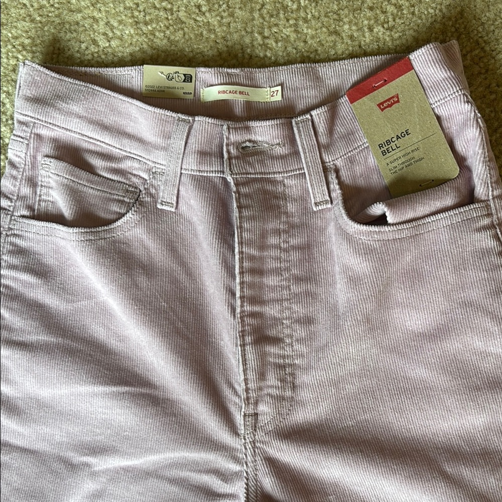 Levi's Ribcage Bell Corduroy Pants in Soft Pink